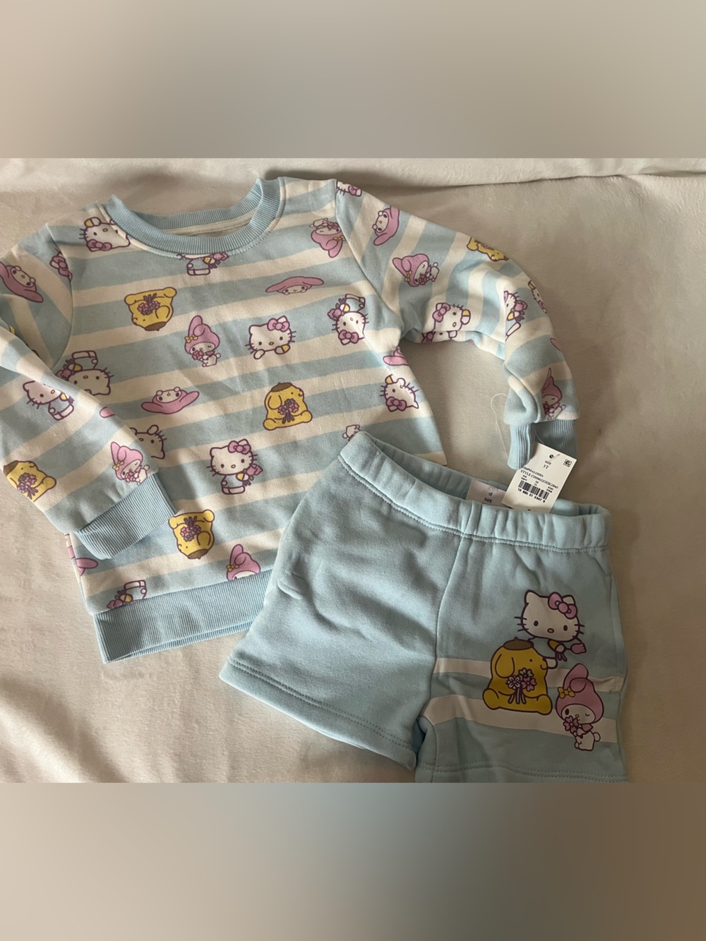 Hello Kitty Blue & White Striped Kids Set size 3